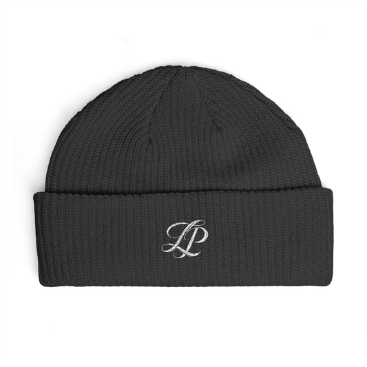 Embroidered LP Cuff Beanie — Classic Knit Winter Hat