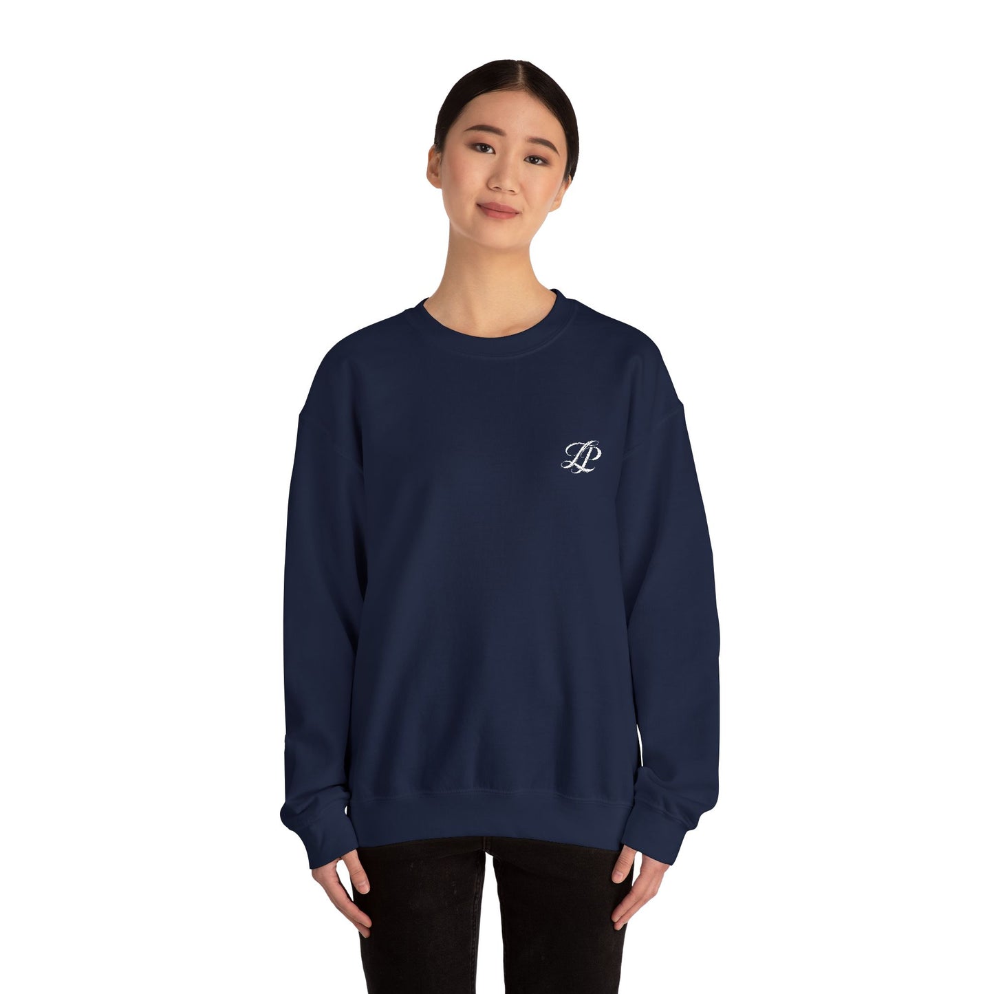 Embroidered Monogram Crewneck Sweatshirt - Classic Minimalist Cozy Pullover