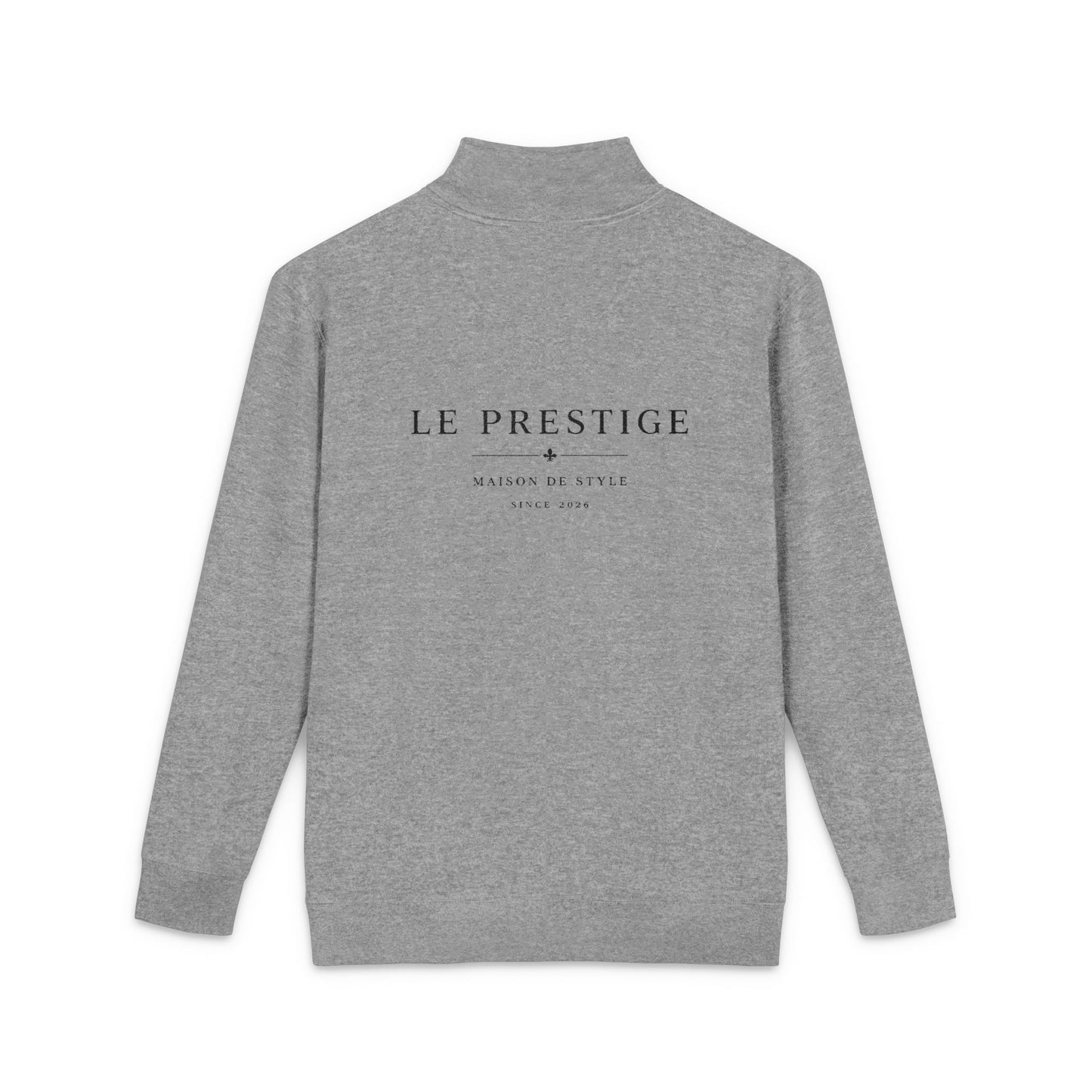 Embroidered ‘le prestige’ Fleece Pullover - Half-Zip Pullover