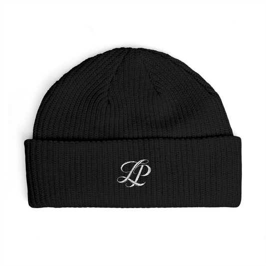 Embroidered LP Cuff Beanie — Classic Knit Winter Hat