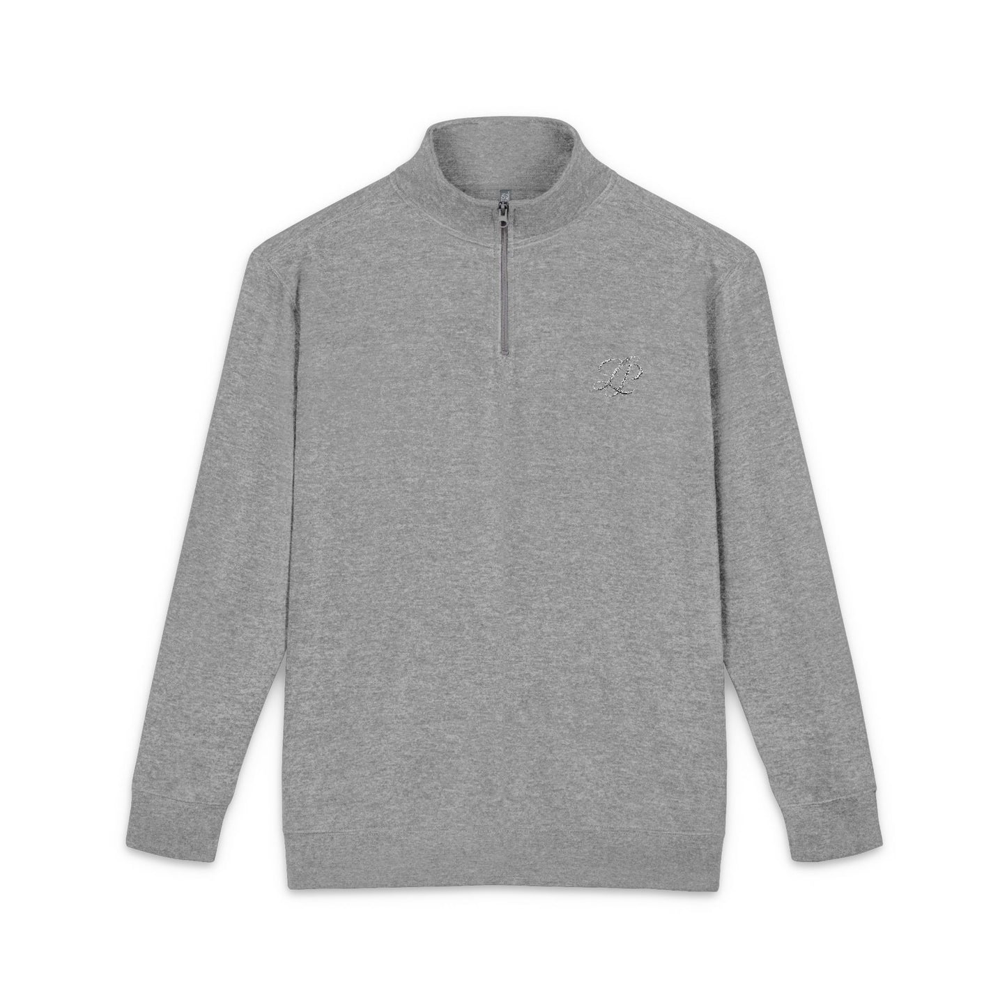 Embroidered ‘le prestige’ Fleece Pullover - Half-Zip Pullover