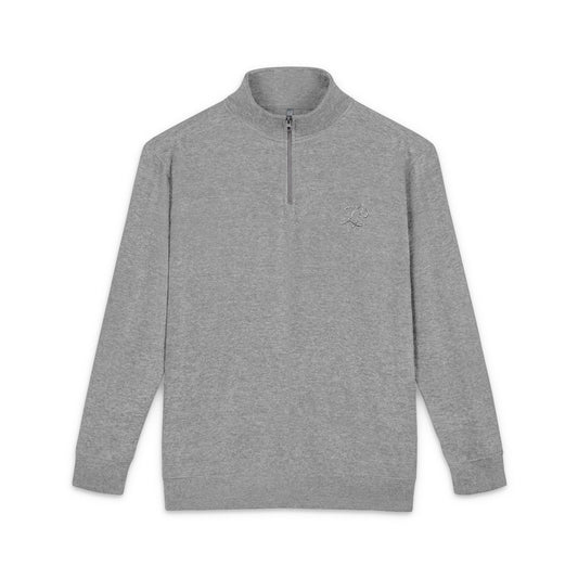 Embroidered ‘le prestige’ Fleece Pullover - Half-Zip Pullover