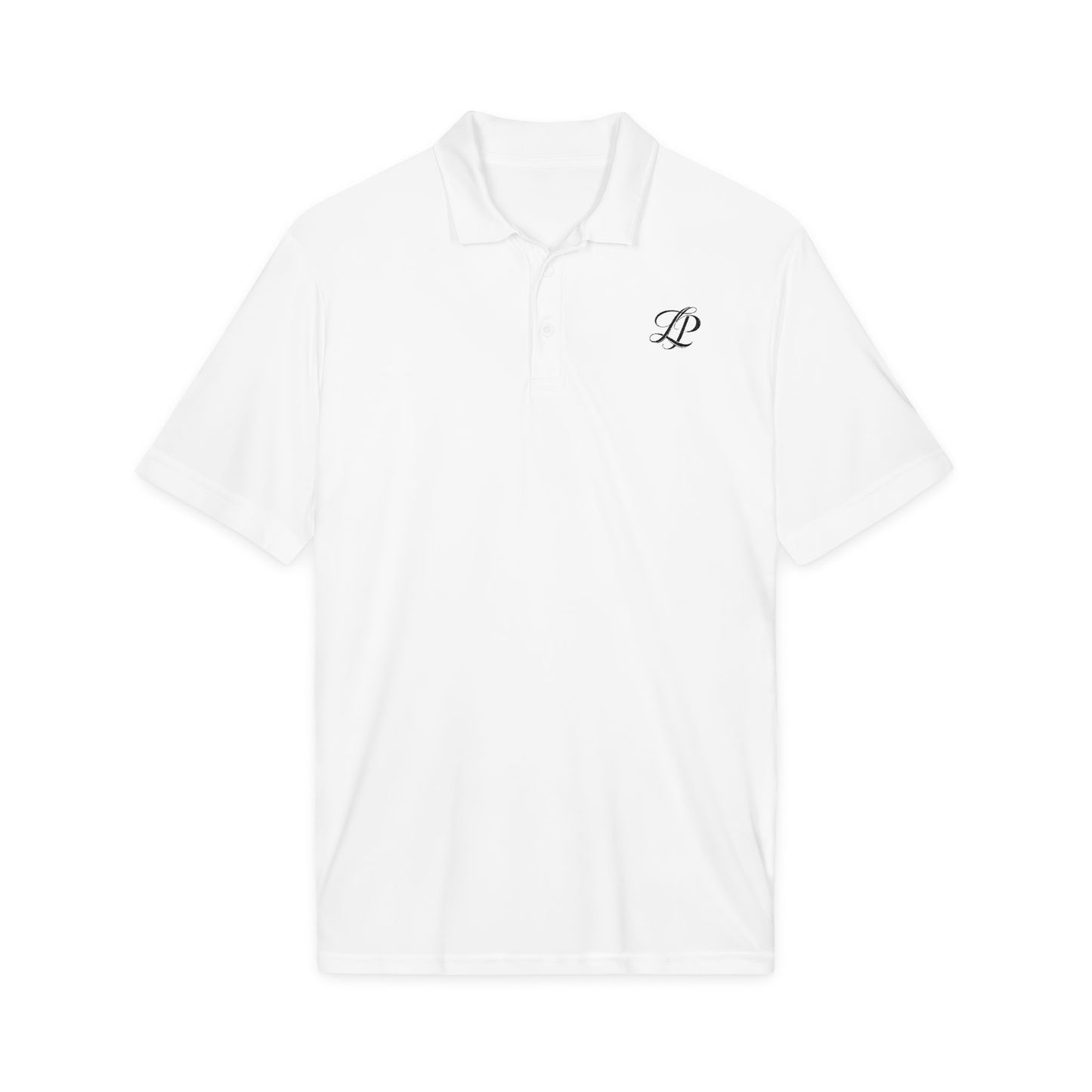 Embroidered Monogram Polo Shirt – Classic White Performance Golf Polo