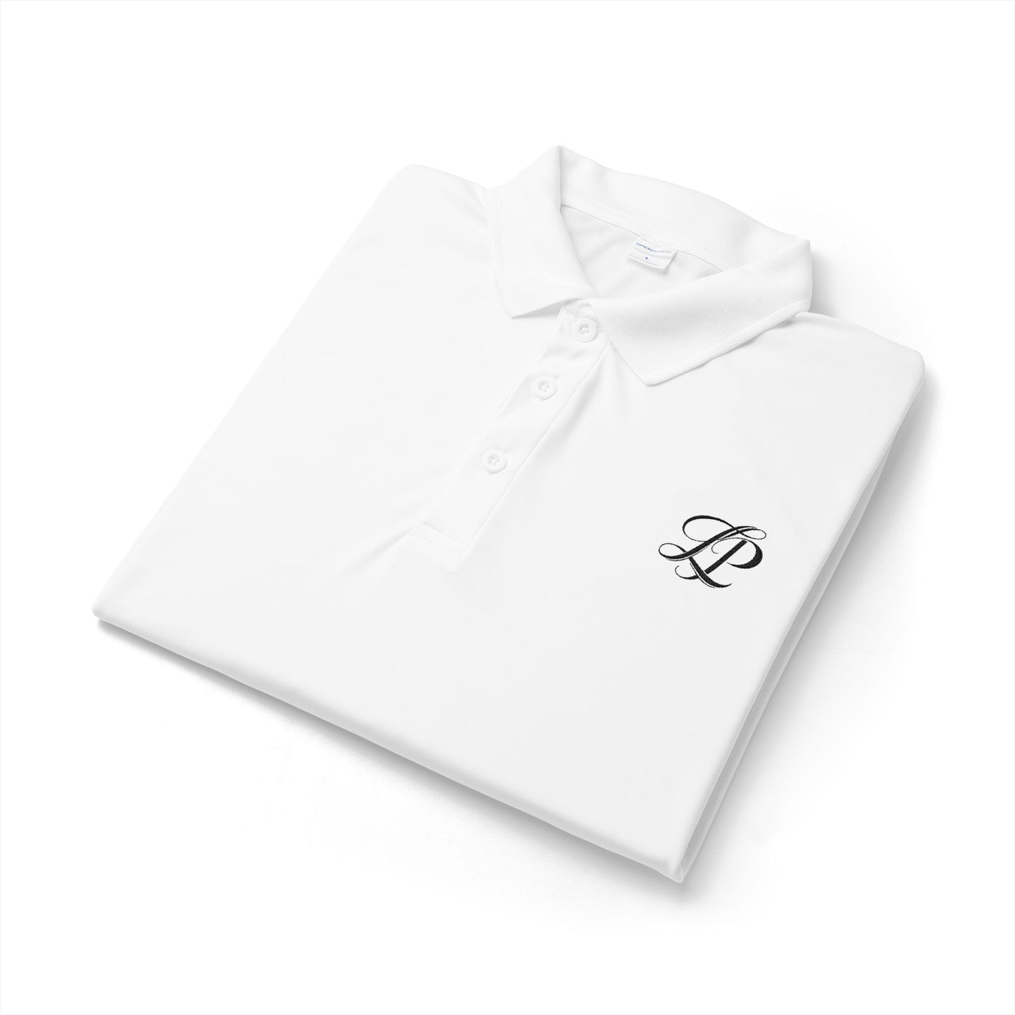 Embroidered Monogram Polo Shirt – Classic White Performance Golf Polo